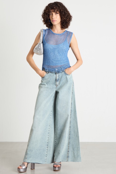 Mesh-knit top Intrend