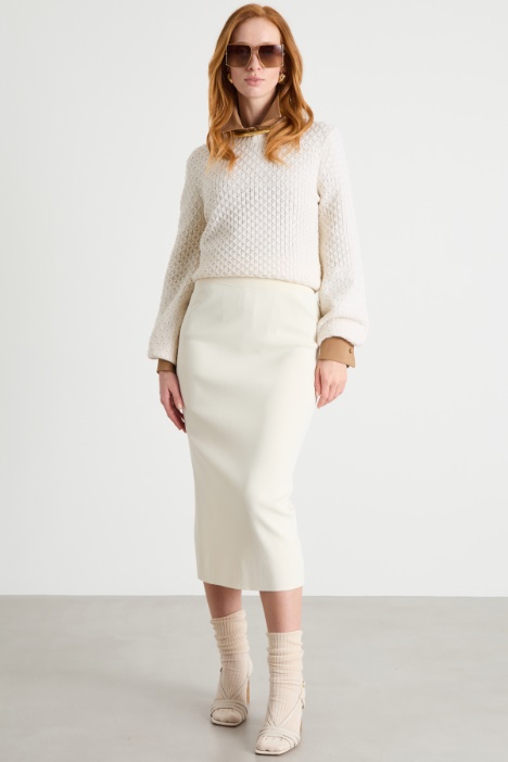 Voluminous-sleeve cropped jumper Intrend