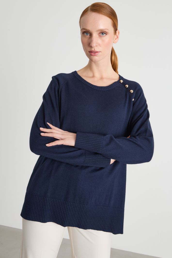 Jumper with Raglan Button Detail Intrend - 2