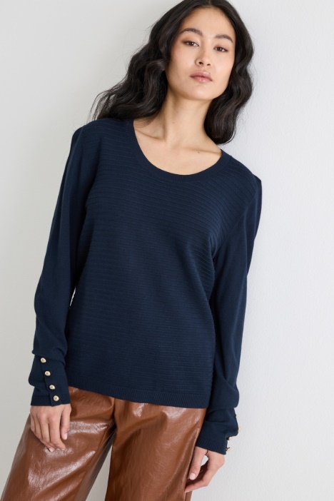 Scoop-neck stretch jumper Intrend