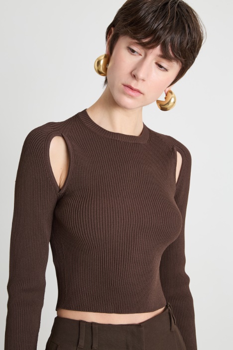 Maglia crop con cut-out