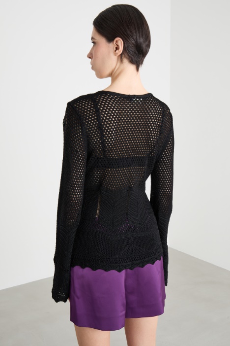 Maglia aderente traforata