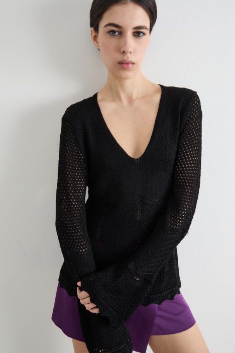 Maglia aderente traforata