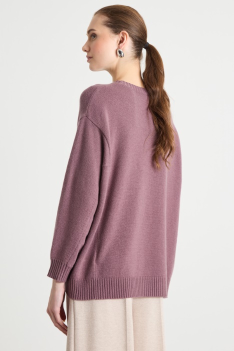 Maglia oversize con motivo floccato