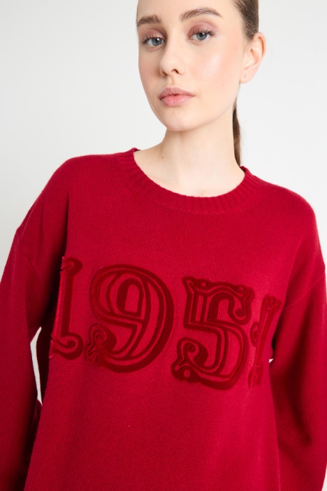 Jersey oversize con motivo flocado