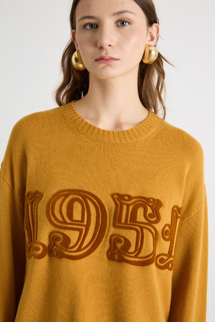 Maglia oversize con motivo floccato Intrend - 3