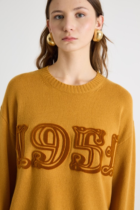 Maglia oversize con motivo floccato