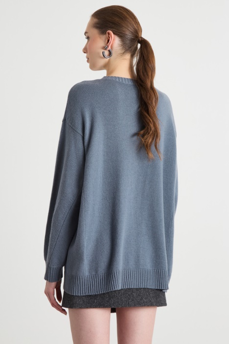 Maglia oversize con motivo floccato