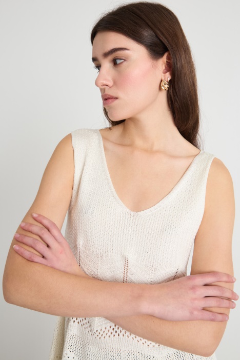 Top in maglia traforata