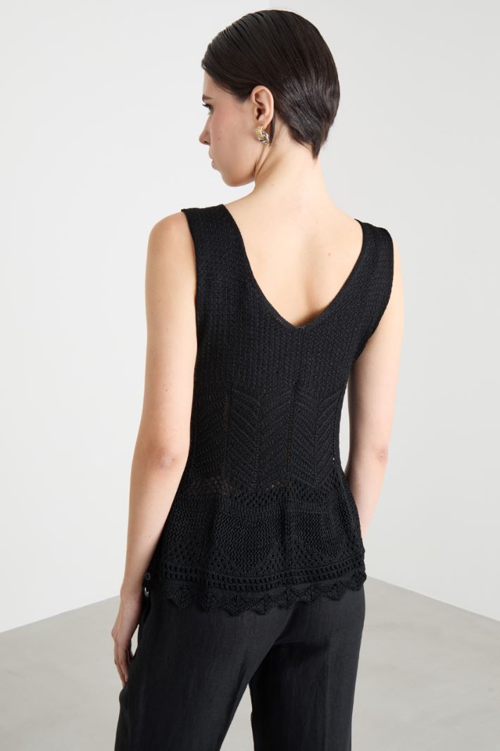 Pointelle-knit top Intrend - 4