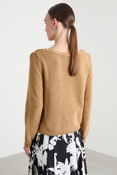 Maglia dritta con scollo a barchetta