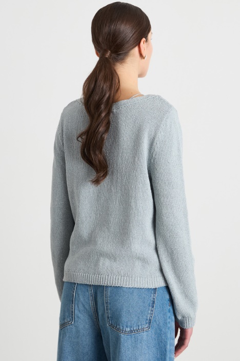 Maglia dritta con scollo a barchetta