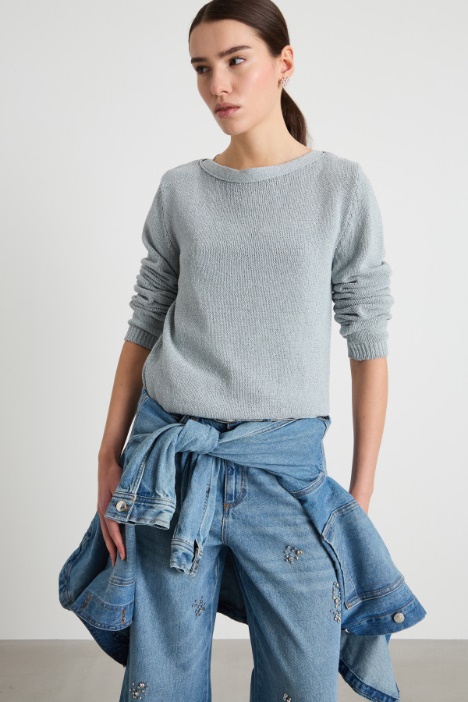 Straight-fit boat neck knit Intrend