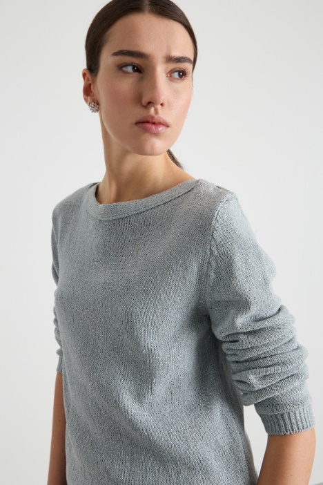 Maglia dritta con scollo a barchetta