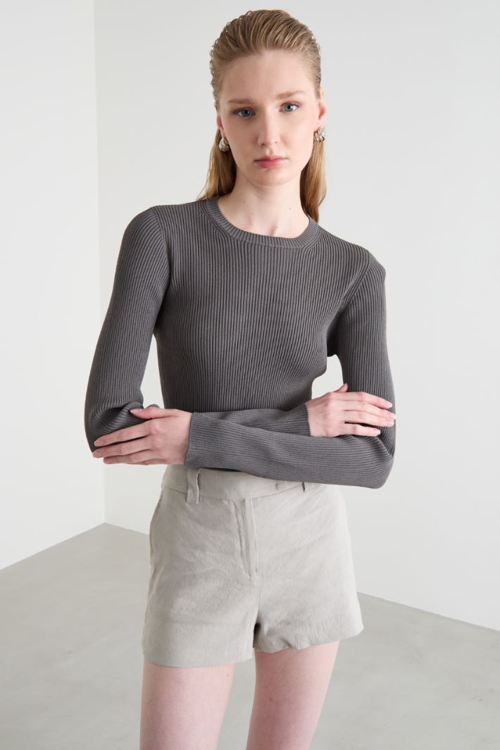Rib-knit crop top Intrend - 2