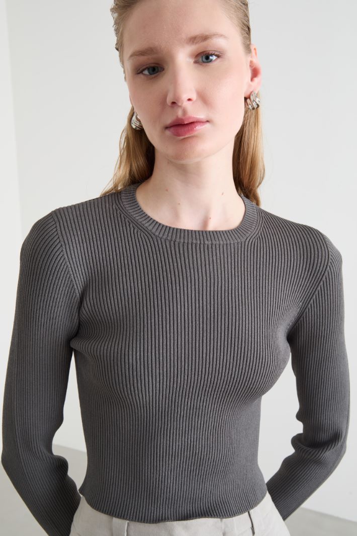 Rib-knit crop top Intrend - 3