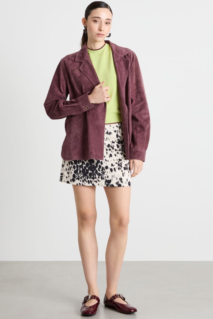 Giacca in pelle con cintura Intrend