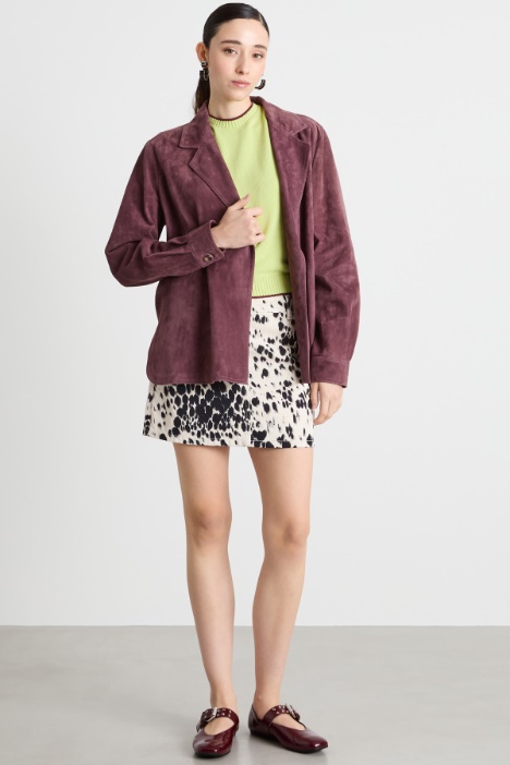 Giacca in pelle con cintura Intrend