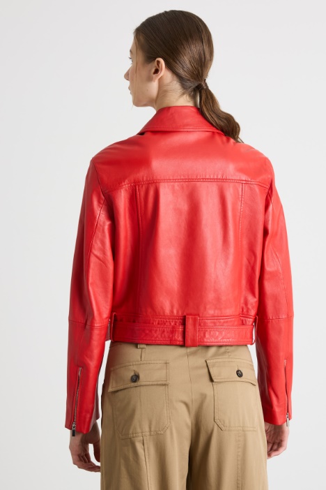 Cazadora biker de piel