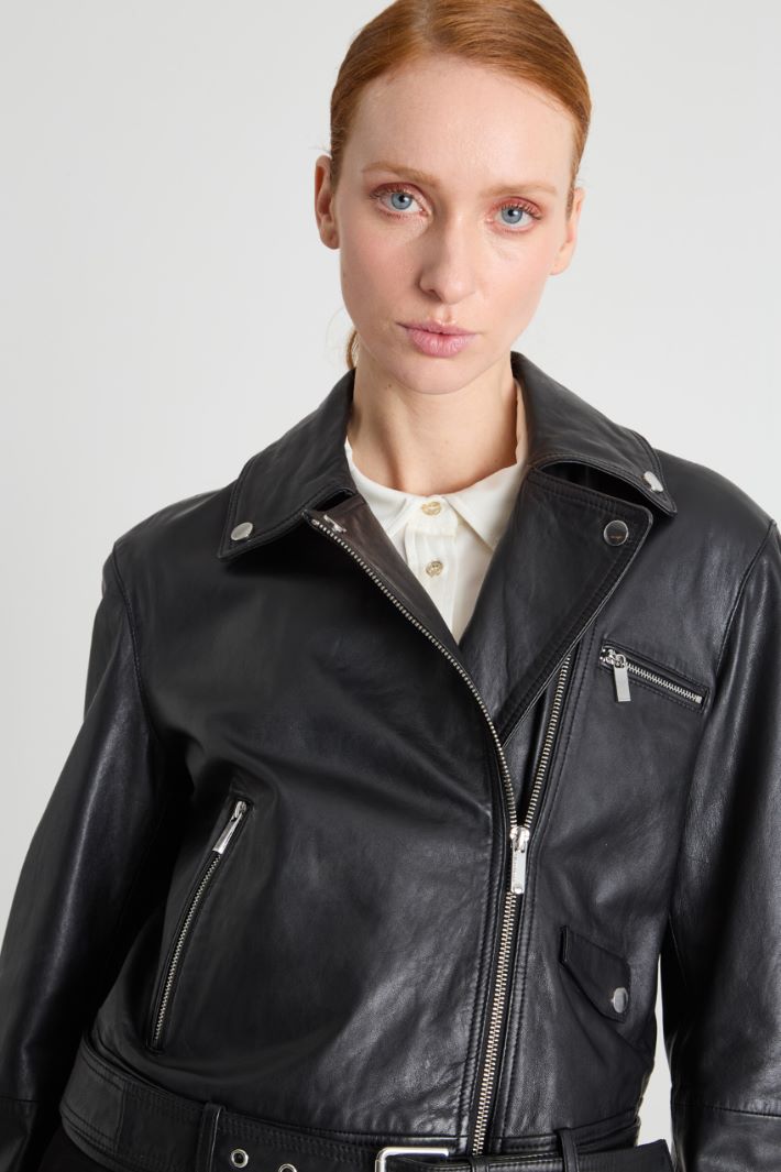 Giacca chiodo in pelle Intrend - 3