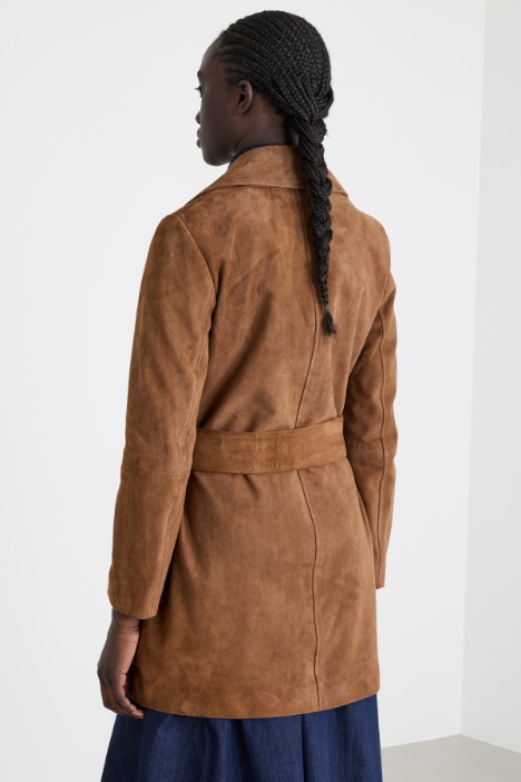 Giacca in pelle con cintura