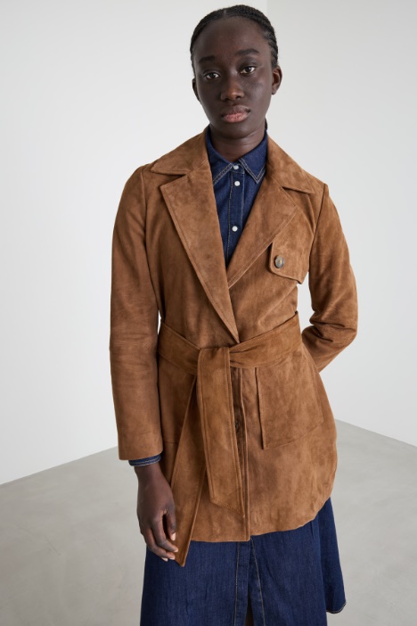 Belted Leather Jacket Intrend