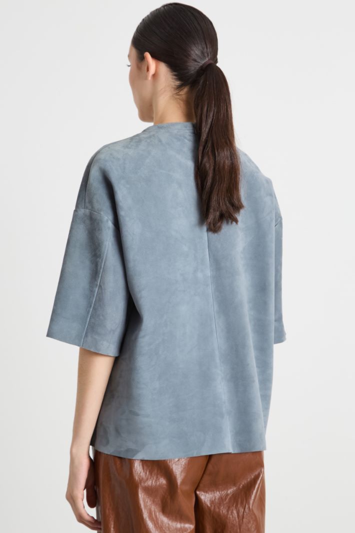 Blusa in pelle scamosciata Intrend - 4
