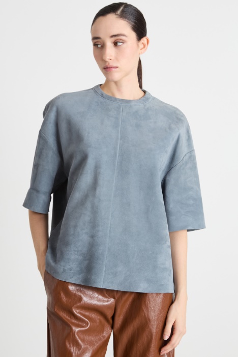 Blusa in pelle scamosciata Intrend
