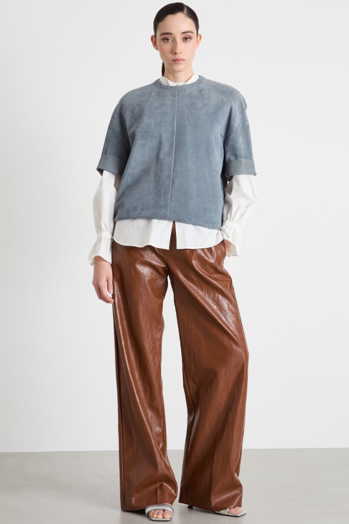 Blusa in pelle scamosciata Intrend