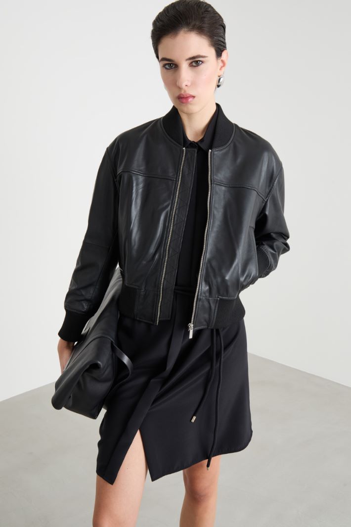 Leather bomber jacket Intrend - 2