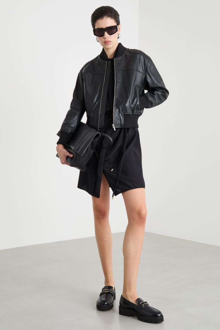 Leather bomber jacket Intrend