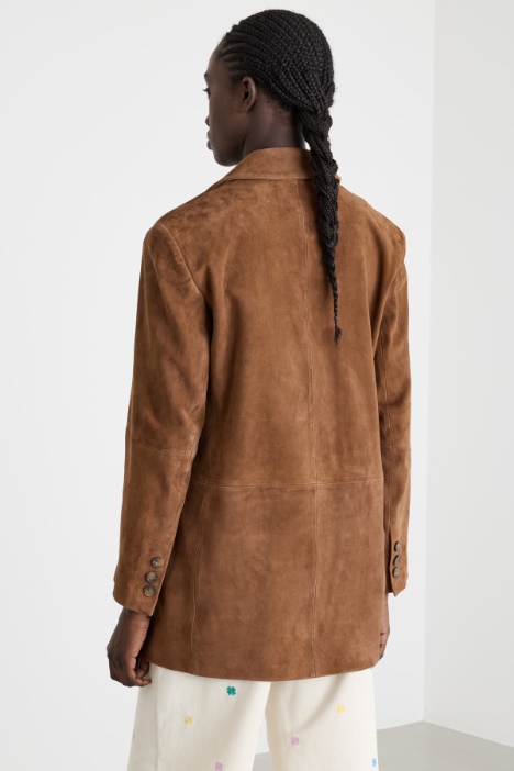 Giacca ampia in pelle