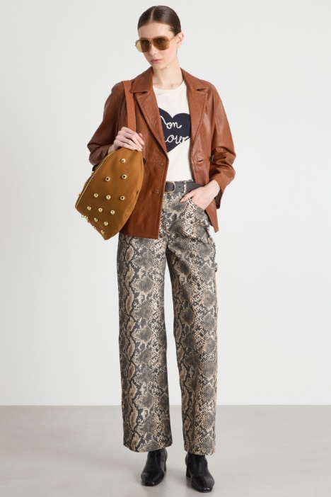 Double-breasted leather jacket Intrend