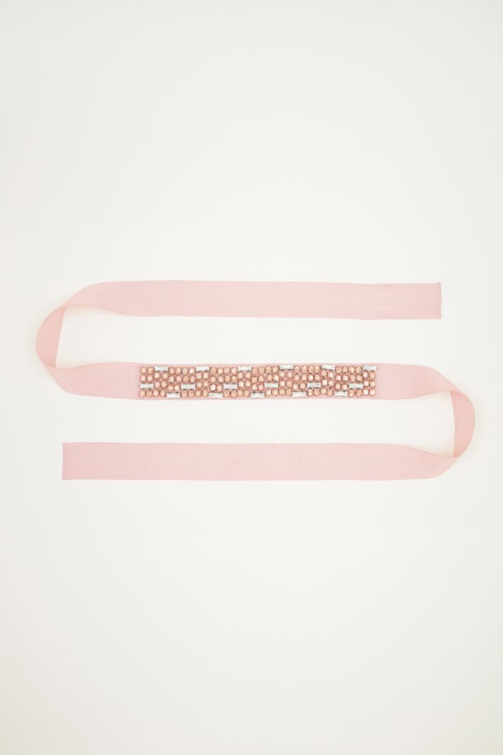 Cintura in gros-grain con strass Intrend