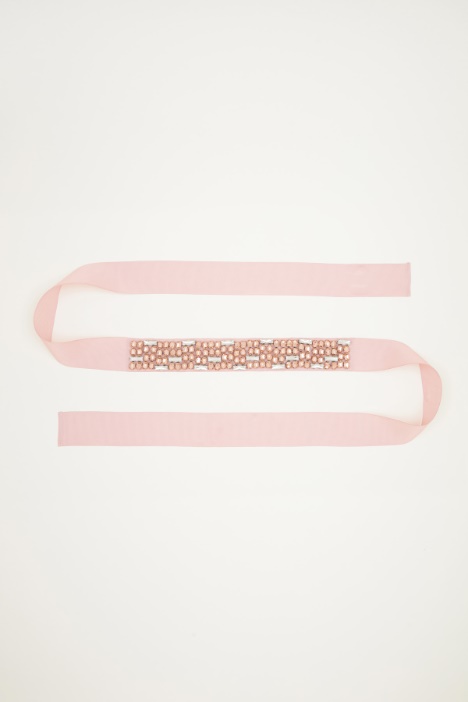 Cintura in gros-grain con strass Intrend