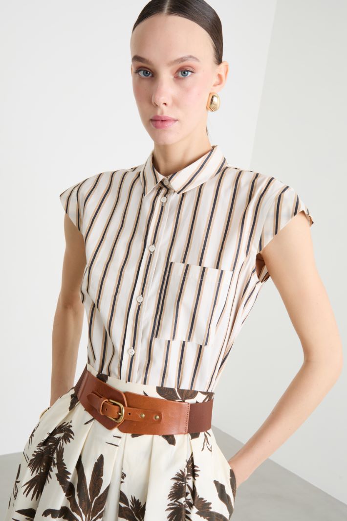 Contoured leather belt Intrend - 3