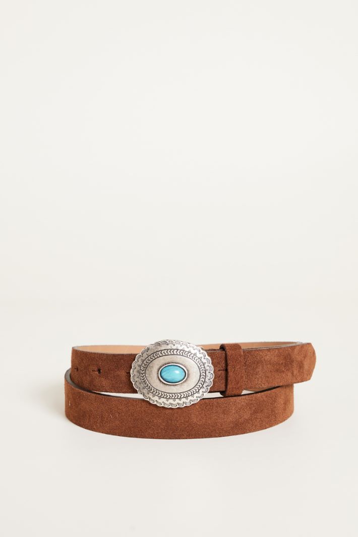 Suede belt with cabochon Intrend