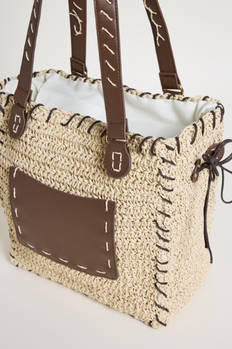 Borsa intrecciata con coulisse