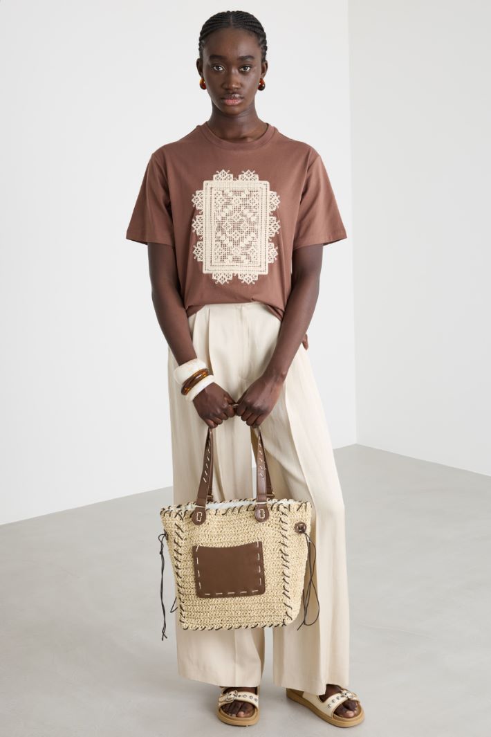 Woven Drawstring Bag Intrend - 5