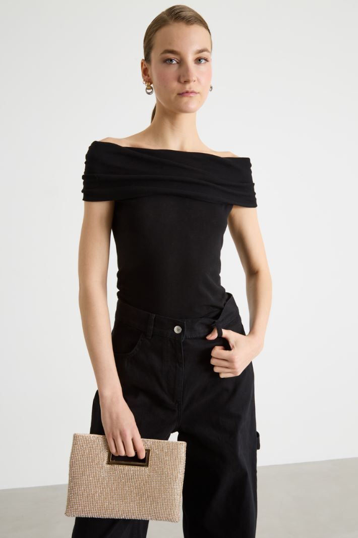 Rhinestone envelope clutch Intrend - 5