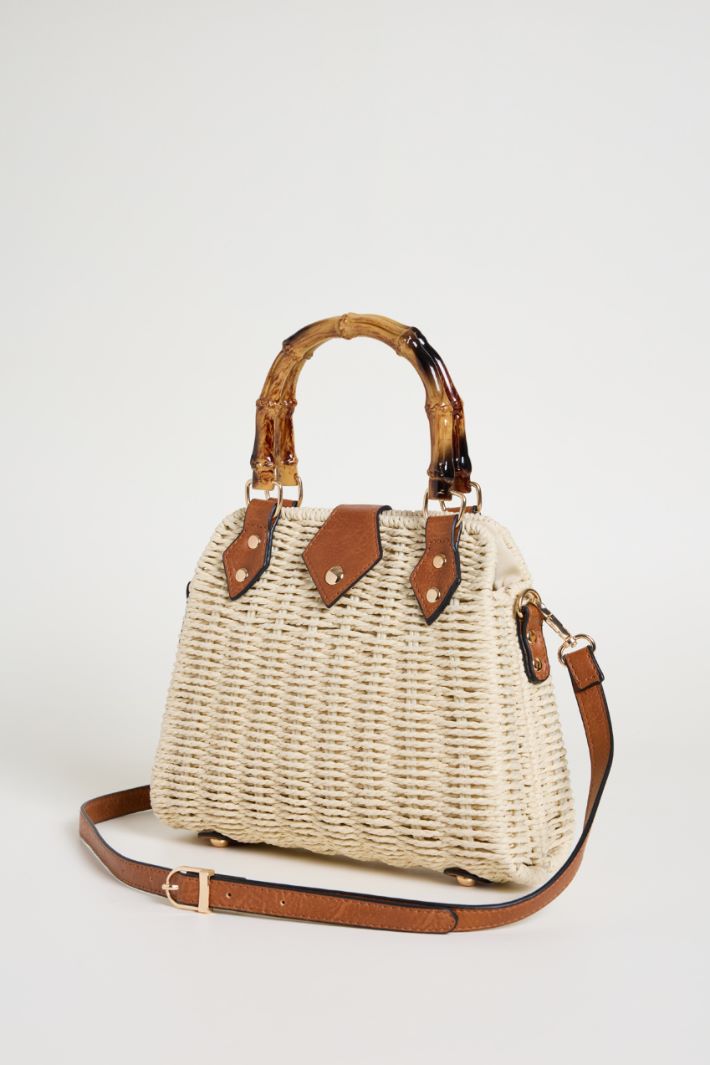 Bamboo-Handle Trapeze Bag Intrend - 2