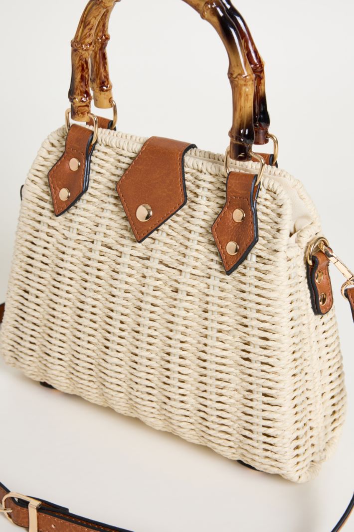 Bamboo-Handle Trapeze Bag Intrend - 4