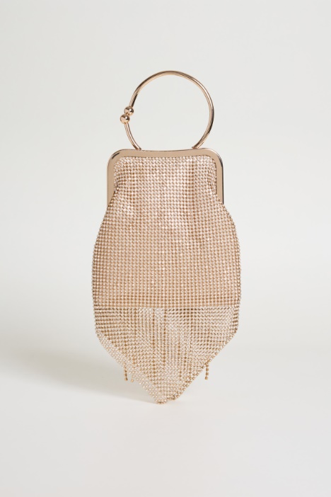 Pochette con frange e strass