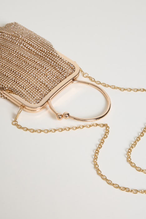 Pochette con frange e strass