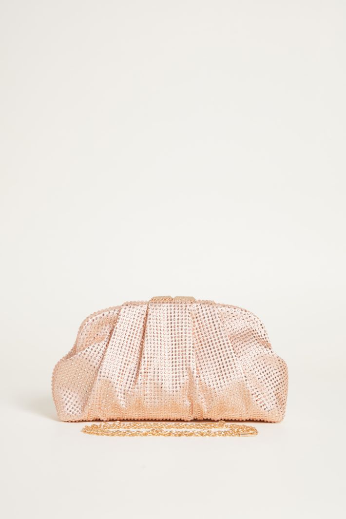 Rhinestone-embellished satin clutch Intrend - 3