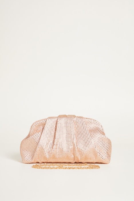 Pochette in raso e strass