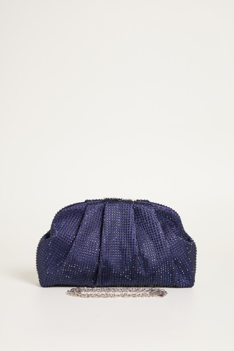 Pochette in raso e strass