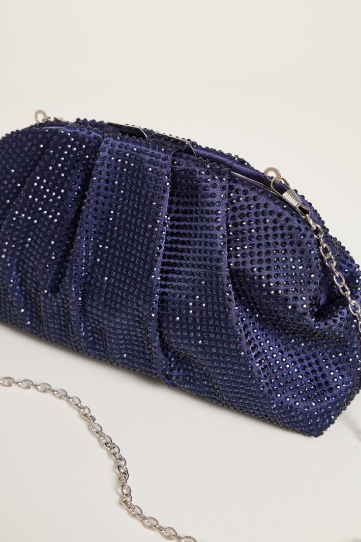 Rhinestone-embellished satin clutch Intrend - 4