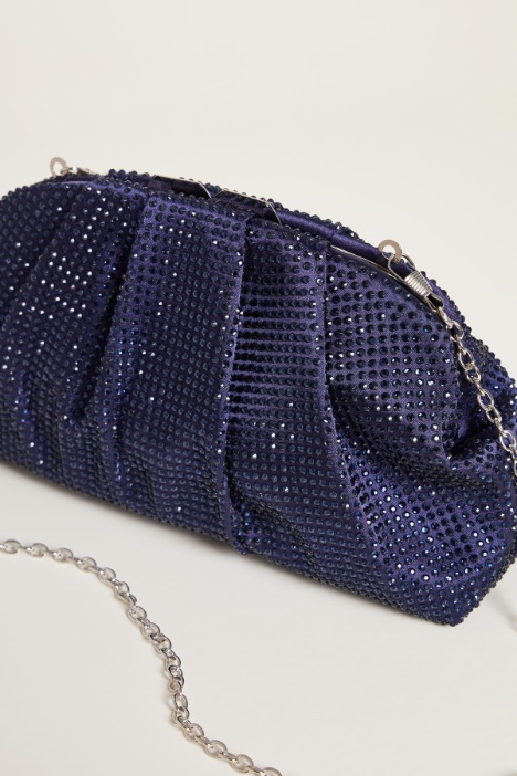 Pochette in raso e strass