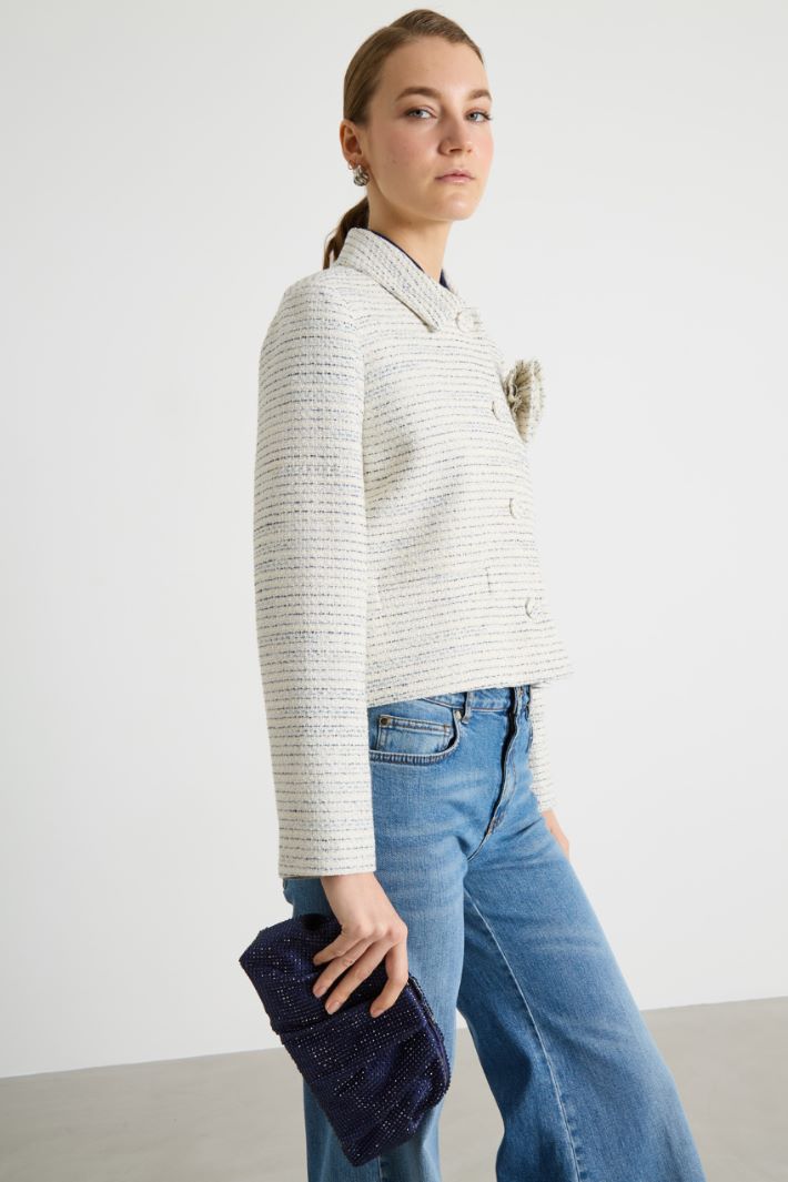 Rhinestone-embellished satin clutch Intrend - 5